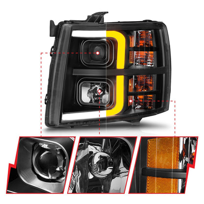 ANZO USA ZUKT_111545 Anzo ZUKT_111545 Set Black Housing w/ Light Bar