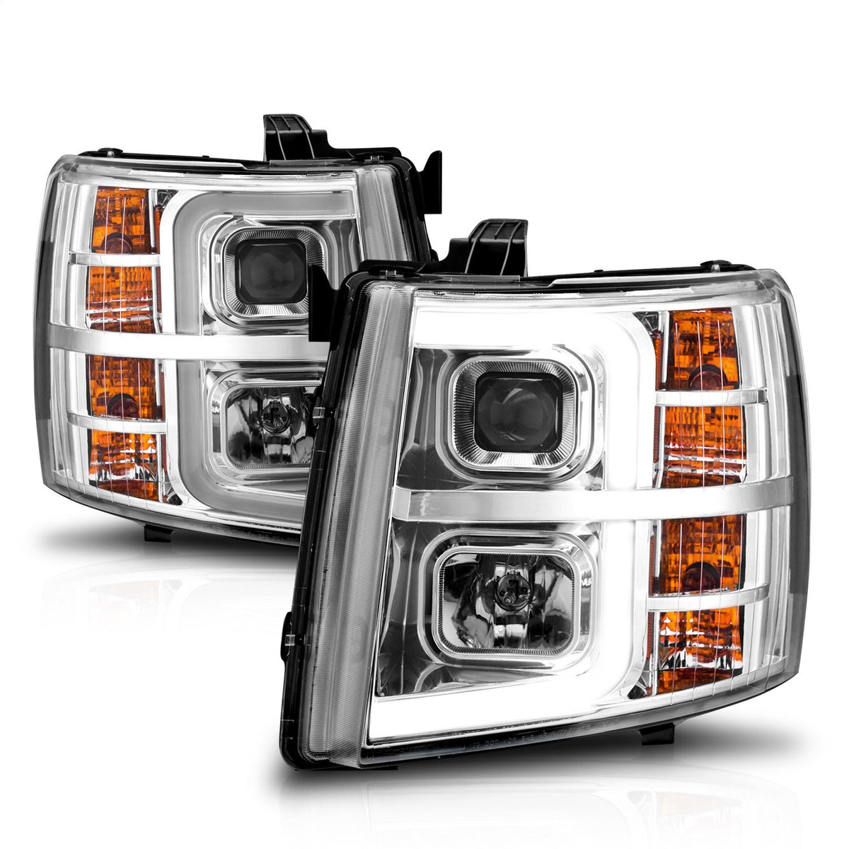ANZO USA ZUKT_111546 Anzo ZUKT_111546 Set Chrome Housing w/ Light Bar