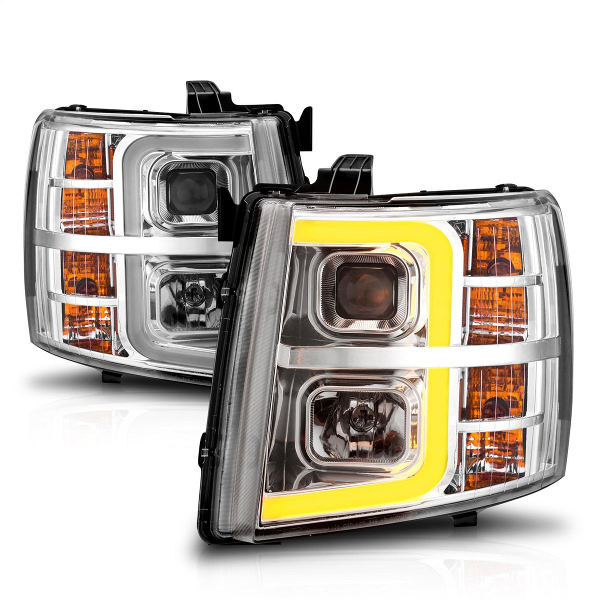 ANZO USA ZUKT_111546 Anzo ZUKT_111546 Set Chrome Housing w/ Light Bar