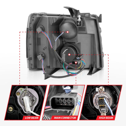 ANZO USA ZUKT_111546 Anzo ZUKT_111546 Set Chrome Housing w/ Light Bar