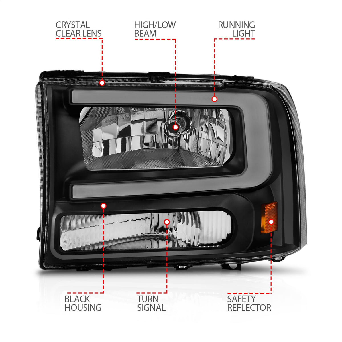 ANZO USA ZUKT_111549 Anzo ZUKT_111549 Black Housing Pair w/ Light Bar