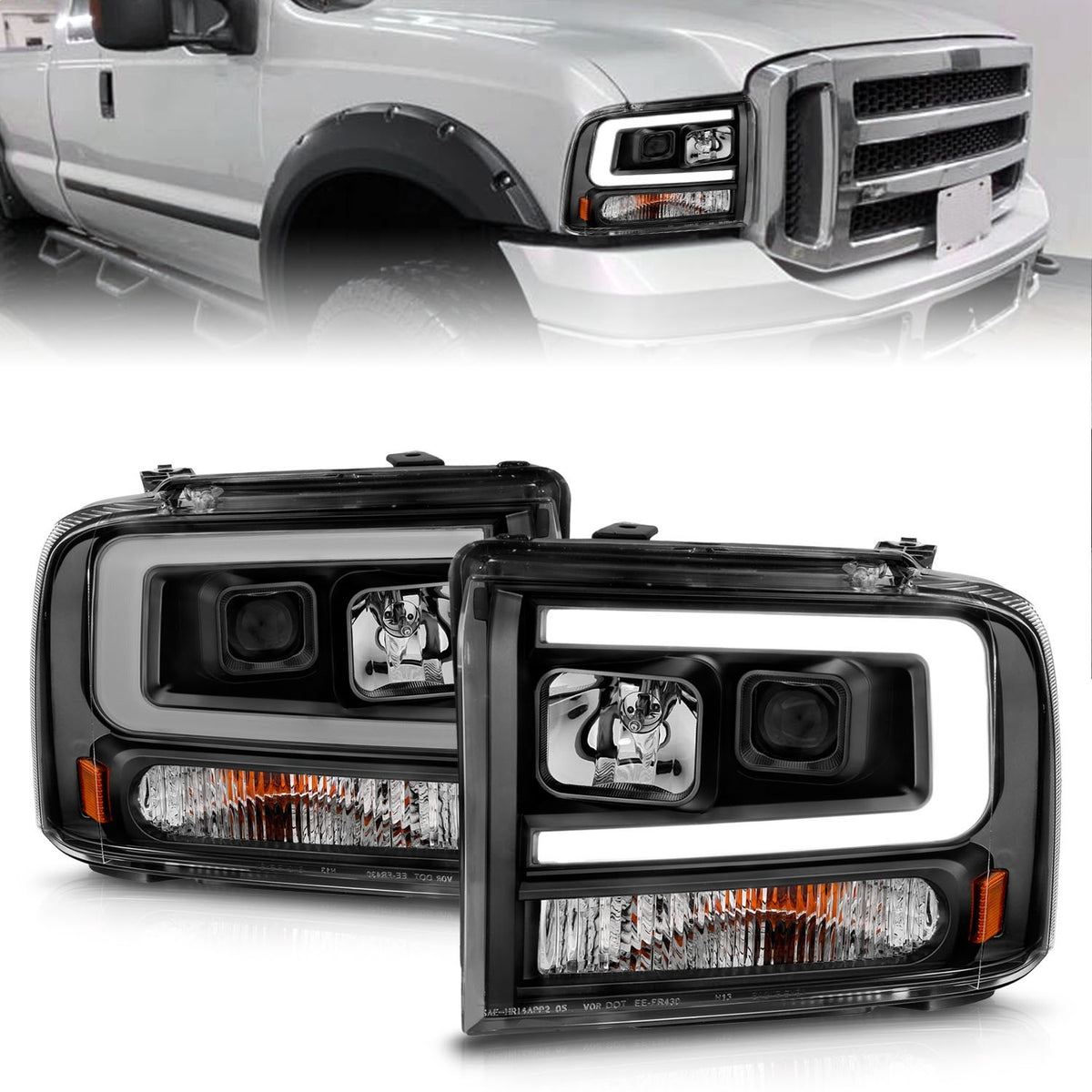 ANZO USA ZUKT_111551 Anzo ZUKT_111551 Set Black Housing w/ Light Bar