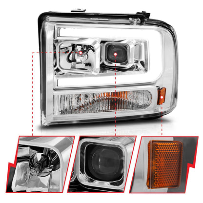 ANZO USA ZUKT_111552 Anzo ZUKT_111552 Set Chrome Housing w/ Light Bar
