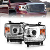 Anzo USA | Projector Headlight Set w/Plank Style Switchback Chrome Pair | Fits Sierra 1500 | 111553
