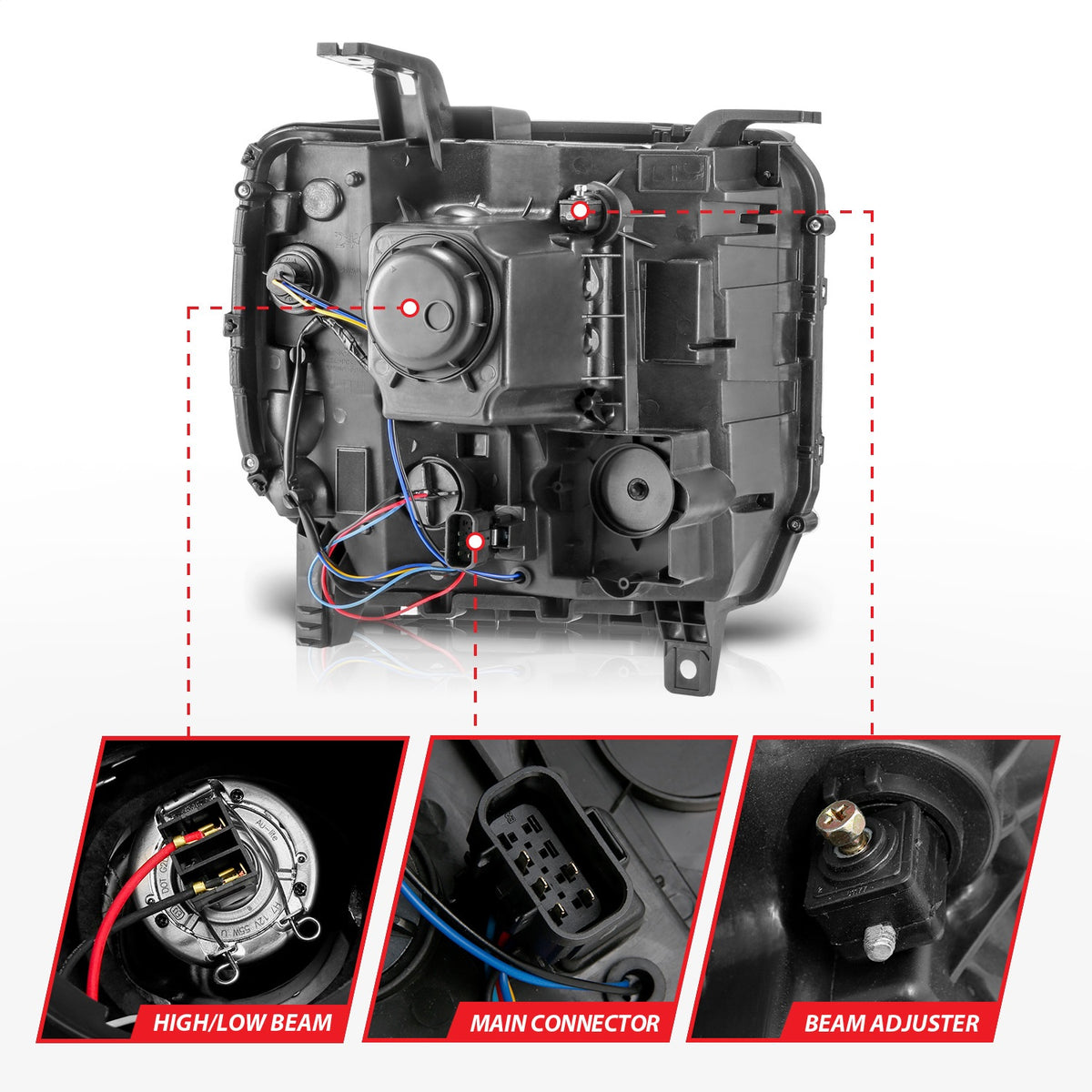 ANZO USA ZUKT_111553 Anzo ZUKT_111553 Projector Headlight Set