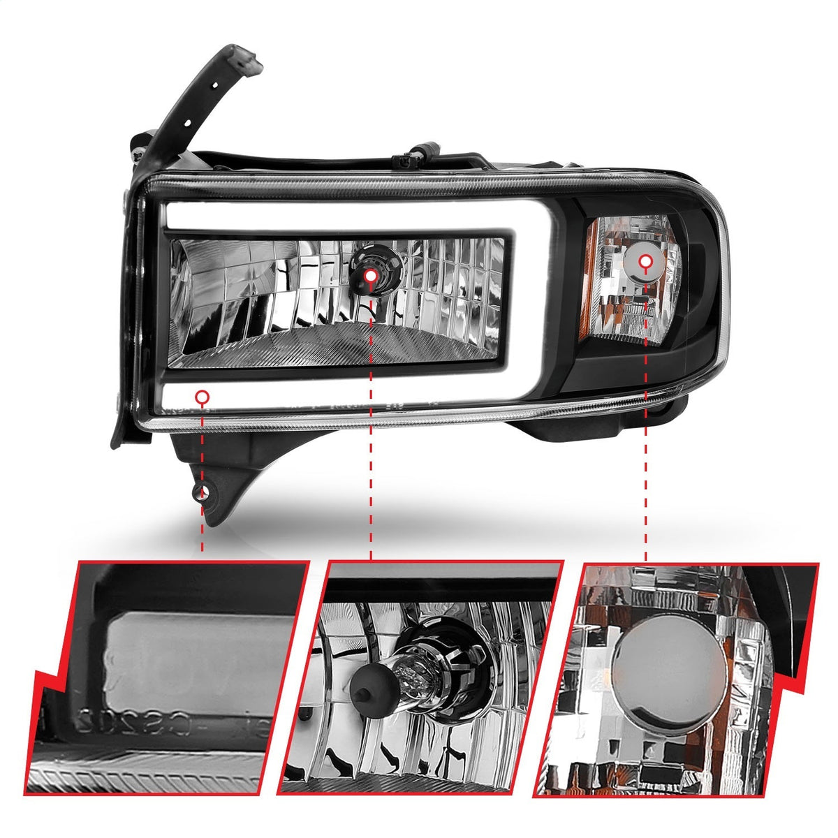 ANZO USA ZUKT_111554 Anzo ZUKT_111554 Crystal Headlight Set w for Ram 2500 for 111554