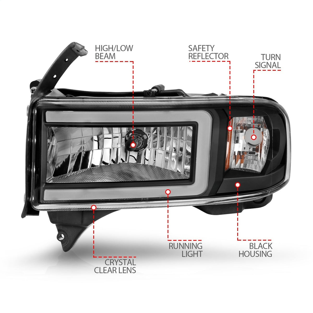 ANZO USA ZUKT_111554 Anzo ZUKT_111554 Crystal Headlight Set w for Ram 2500 for 111554