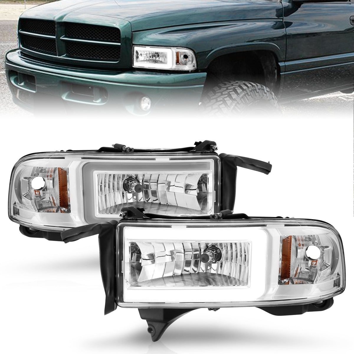 ANZO USA ZUKT_111555 Anzo ZUKT_111555 Crystal Headlight Set w for Ram 2500 for 111555