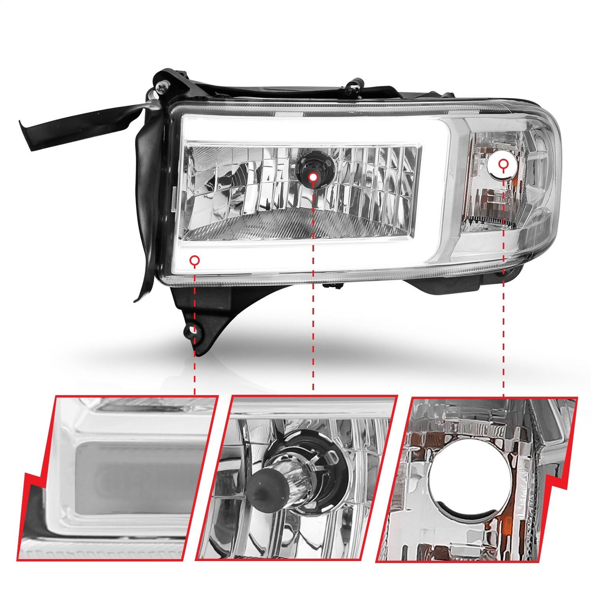 ANZO USA ZUKT_111555 Anzo ZUKT_111555 Crystal Headlight Set w for Ram 2500 for 111555