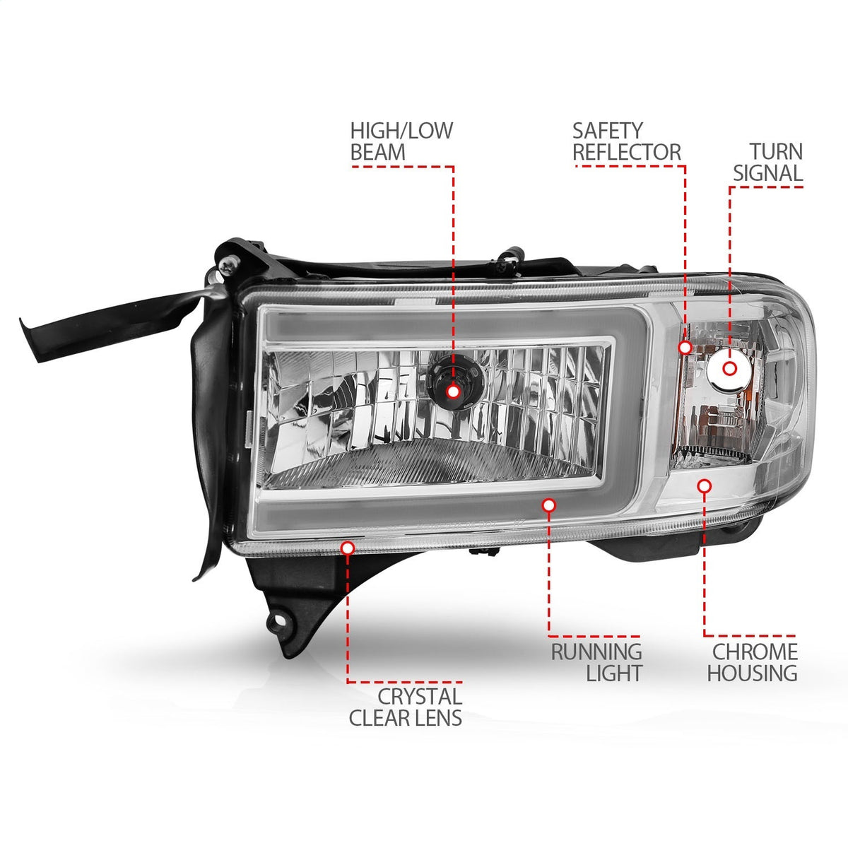 ANZO USA ZUKT_111555 Anzo ZUKT_111555 Crystal Headlight Set w for Ram 2500 for 111555