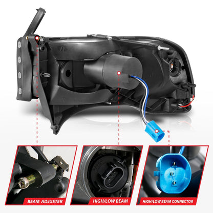 ANZO USA ZUKT_111555 Anzo ZUKT_111555 Crystal Headlight Set w for Ram 2500 for 111555
