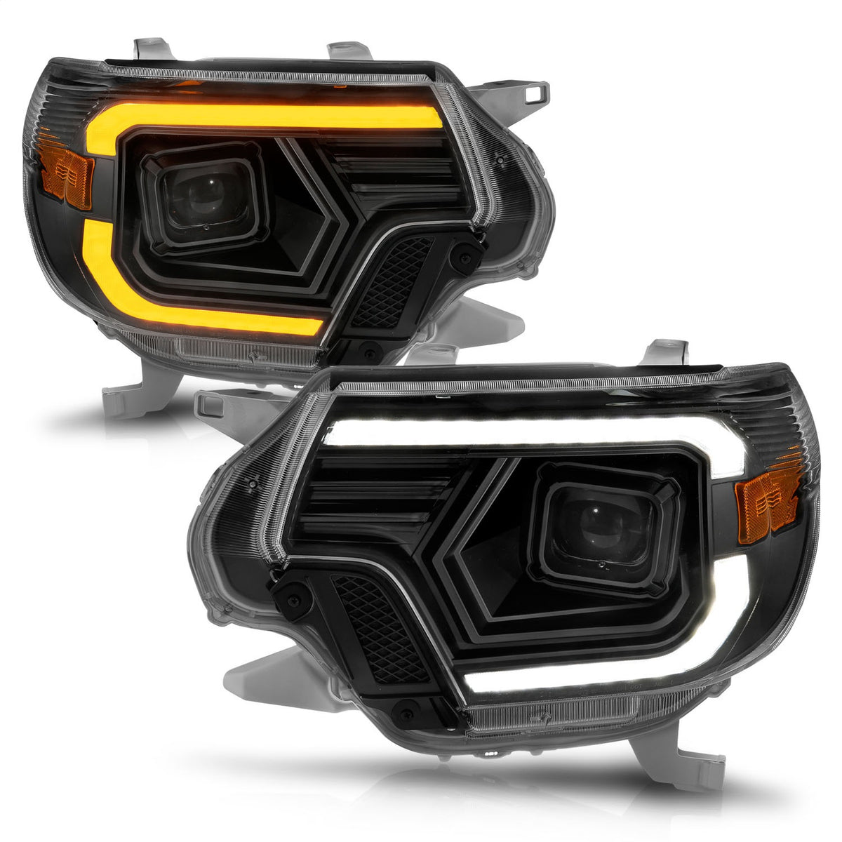 ANZO USA ZUKT_111556 Anzo ZUKT_111556 Projector Headlight Set w/ Light Bar