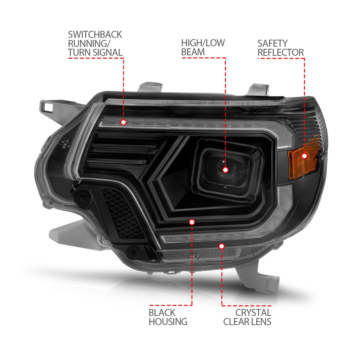ANZO USA ZUKT_111556 Anzo ZUKT_111556 Projector Headlight Set w/ Light Bar