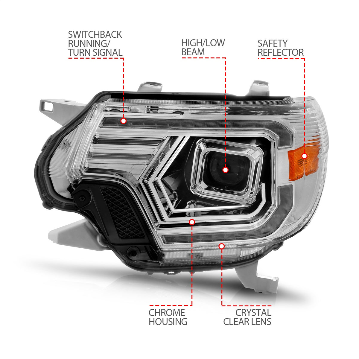 ANZO USA ZUKT_111557 Anzo ZUKT_111557 Projector Headlight Set w/ Light Bar