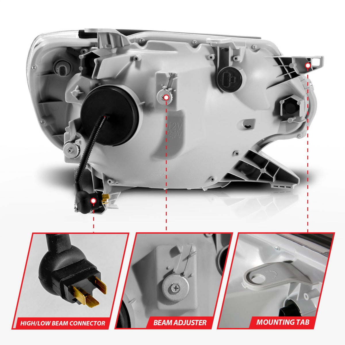 ANZO USA ZUKT_111557 Anzo ZUKT_111557 Projector Headlight Set w/ Light Bar
