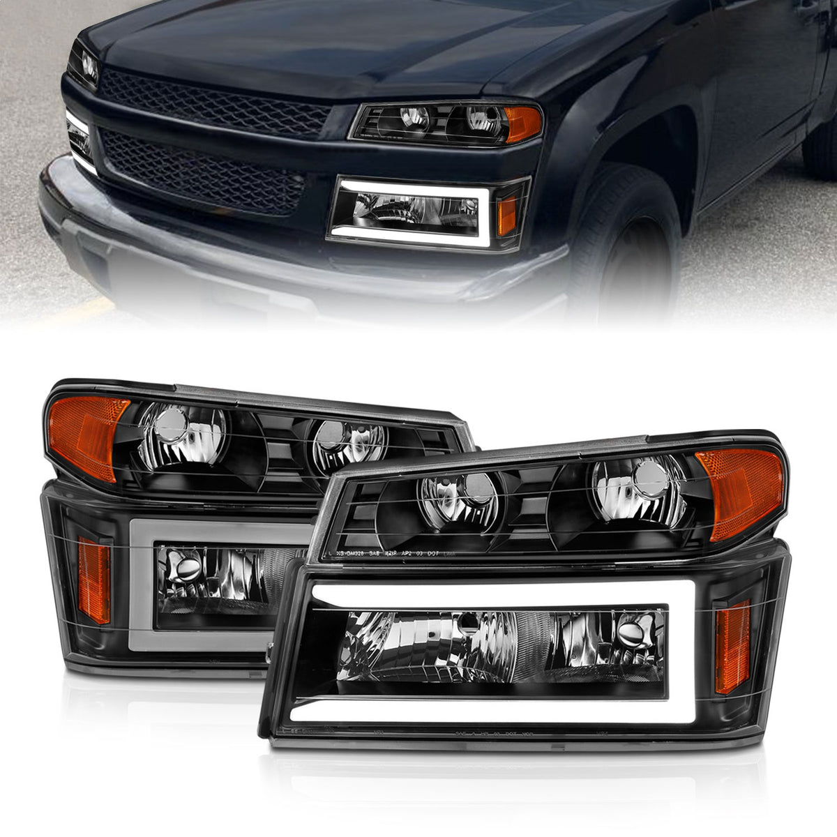 ANZO USA ZUKT_111558 Anzo ZUKT_111558 Black Housing Pair w/ Light Bar