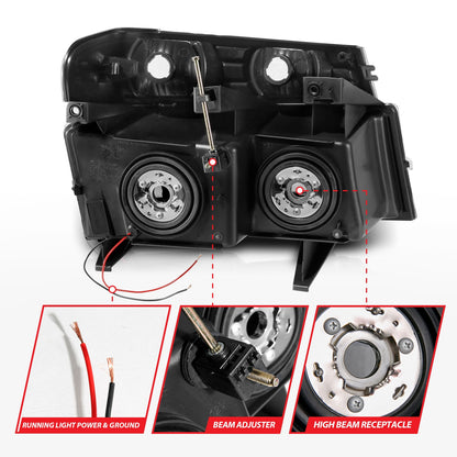 ANZO USA ZUKT_111559 Anzo ZUKT_111559 Chrome Housing Pair w/ Light Bar
