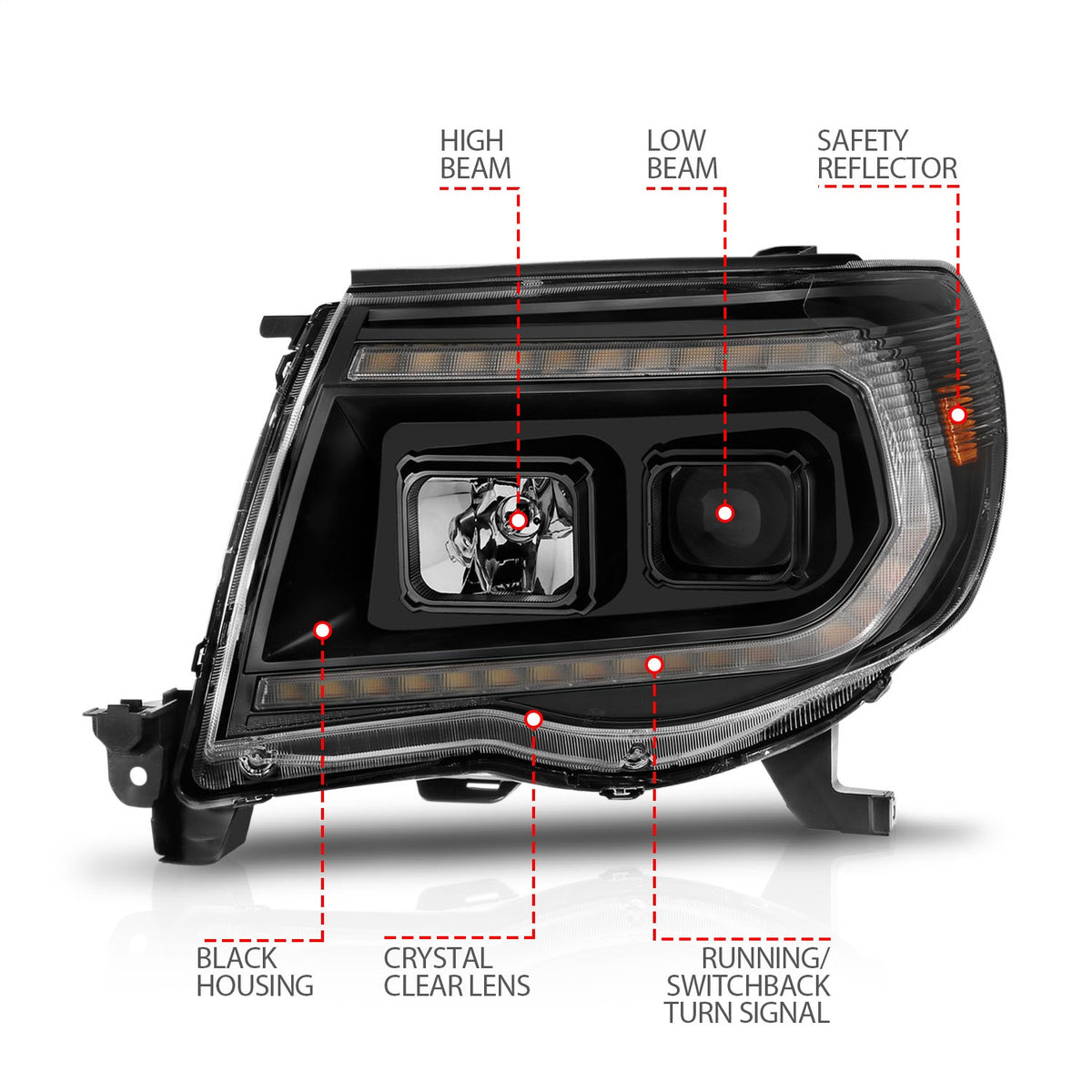 ANZO USA ZUKT_111564 Anzo ZUKT_111564 Projector Headlight Set w/Sequential Light Bar