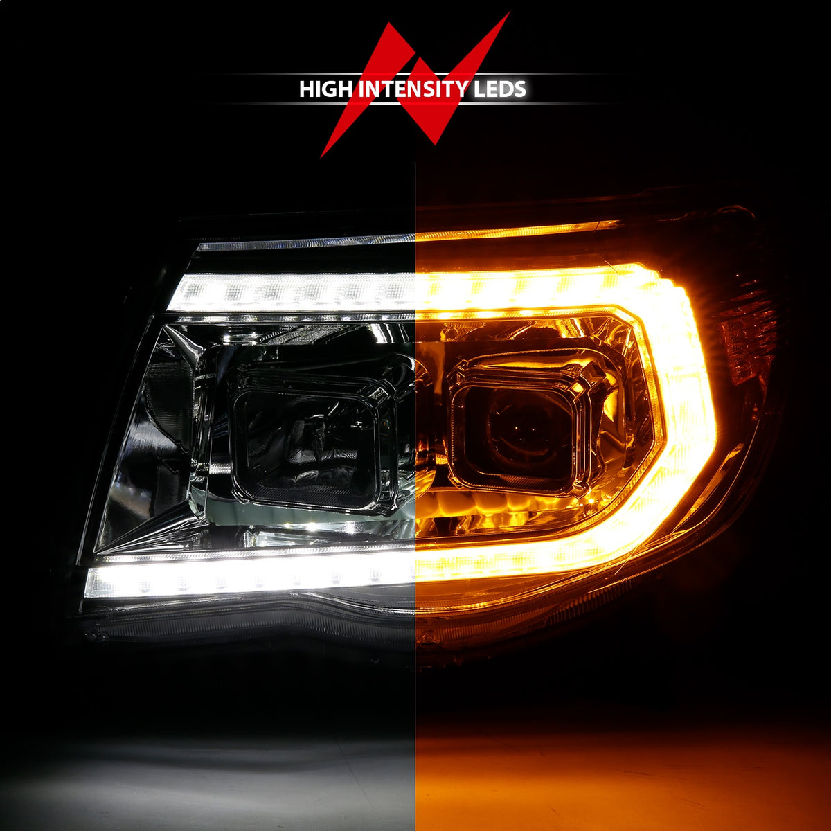 ANZO USA ZUKT_111565 Anzo ZUKT_111565 Projector Headlight Set w/Sequential Light Bar