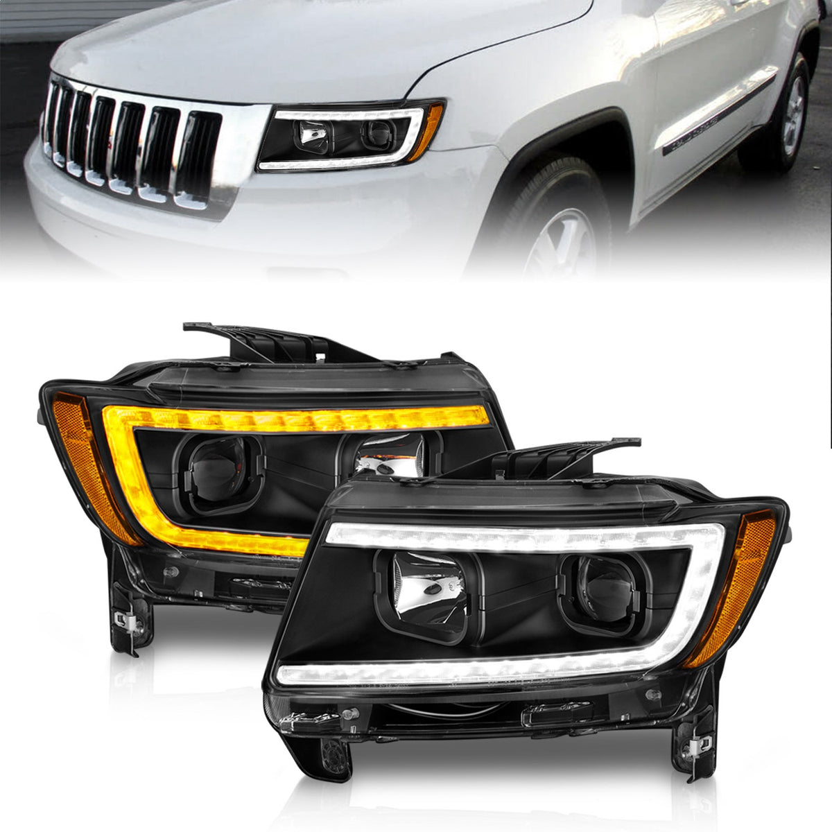 ANZO USA ZUKT_111568 Anzo ZUKT_111568 Lens Black Housing w/ Light Bar