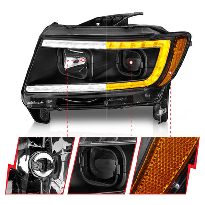 ANZO USA ZUKT_111568 Anzo ZUKT_111568 Lens Black Housing w/ Light Bar