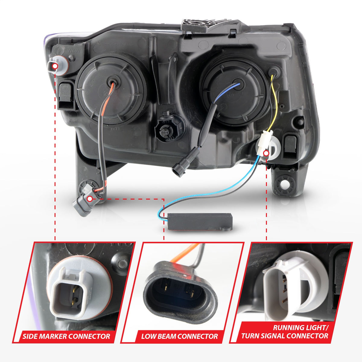 ANZO USA ZUKT_111568 Anzo ZUKT_111568 Lens Black Housing w/ Light Bar