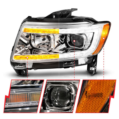 ANZO USA ZUKT_111569 Anzo ZUKT_111569 Lens Chrome Housing w/ Light Bar