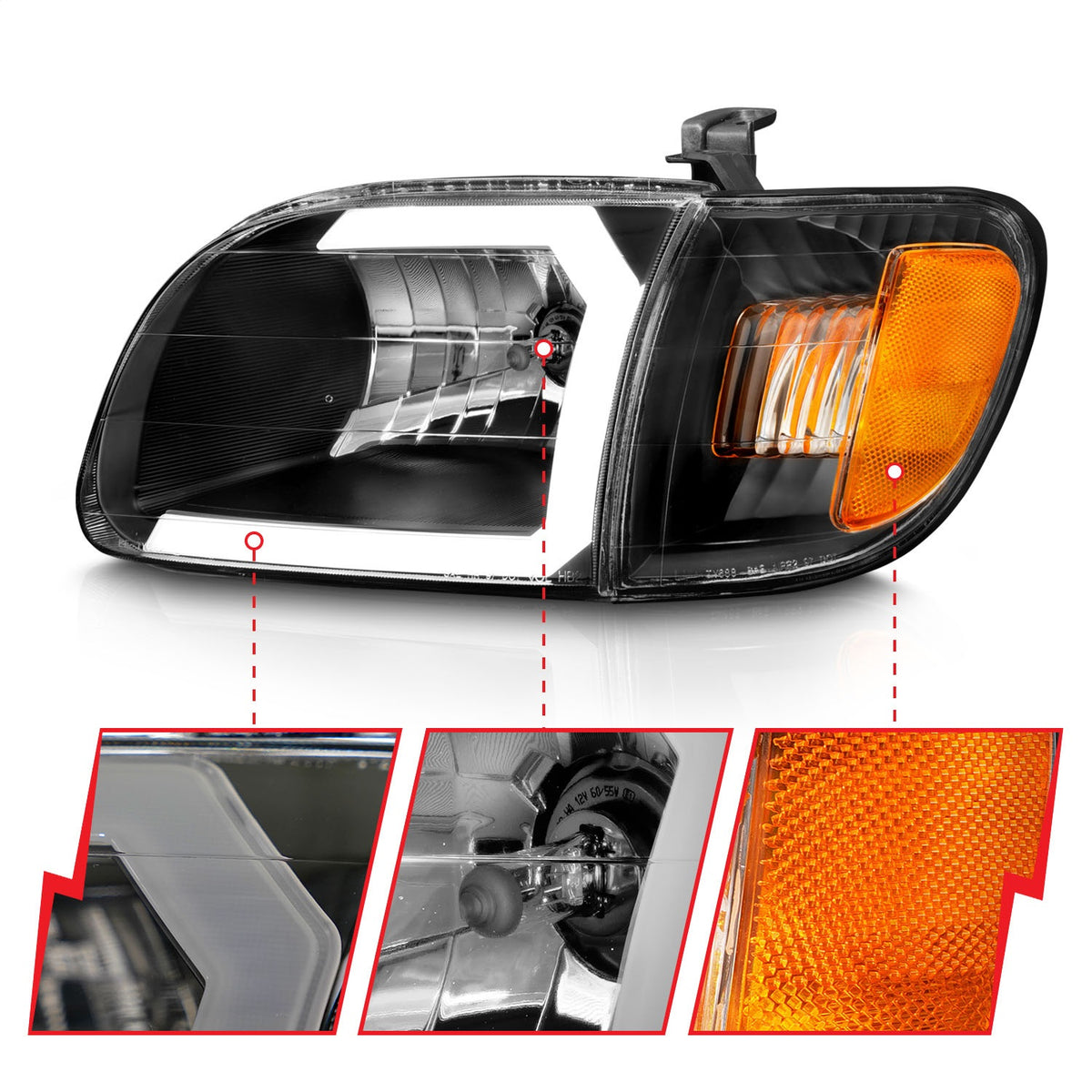 ANZO USA ZUKT_111579 Anzo ZUKT_111579 Lens Black Housing w/ Light Bar