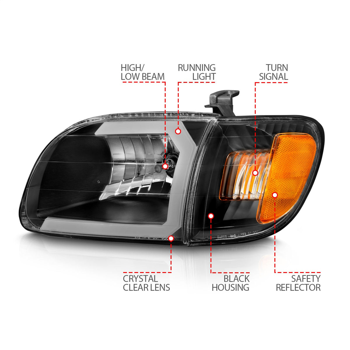 ANZO USA ZUKT_111579 Anzo ZUKT_111579 Lens Black Housing w/ Light Bar