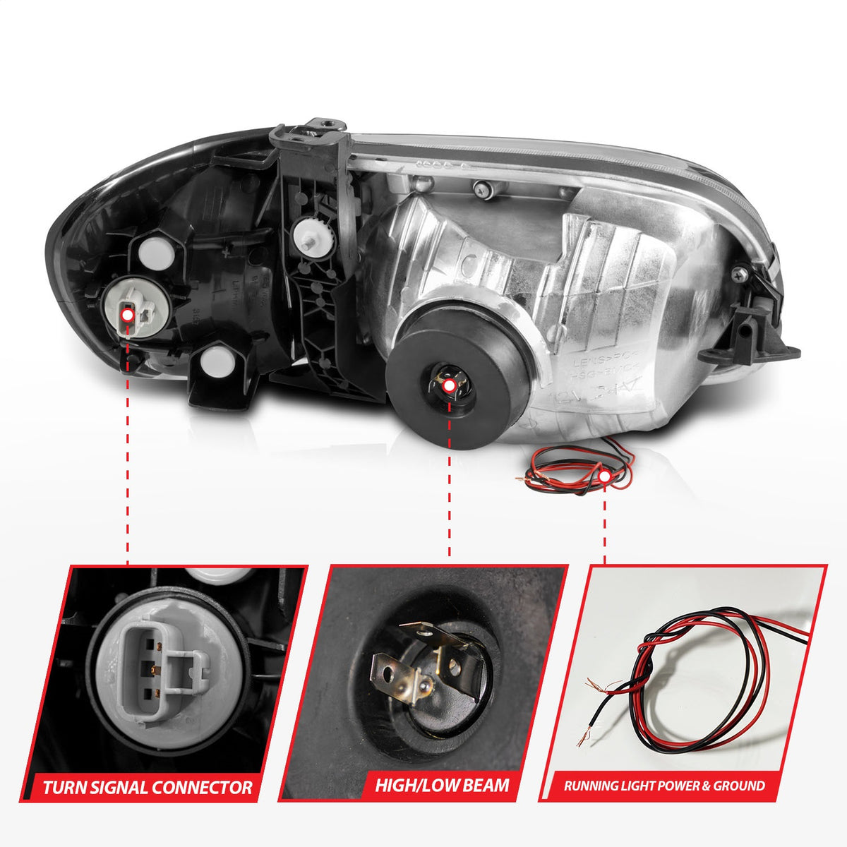 ANZO USA ZUKT_111579 Anzo ZUKT_111579 Lens Black Housing w/ Light Bar