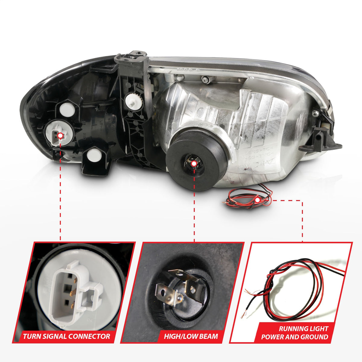ANZO USA ZUKT_111580 Anzo ZUKT_111580 Lens Chorme Housing w/ Light Bar