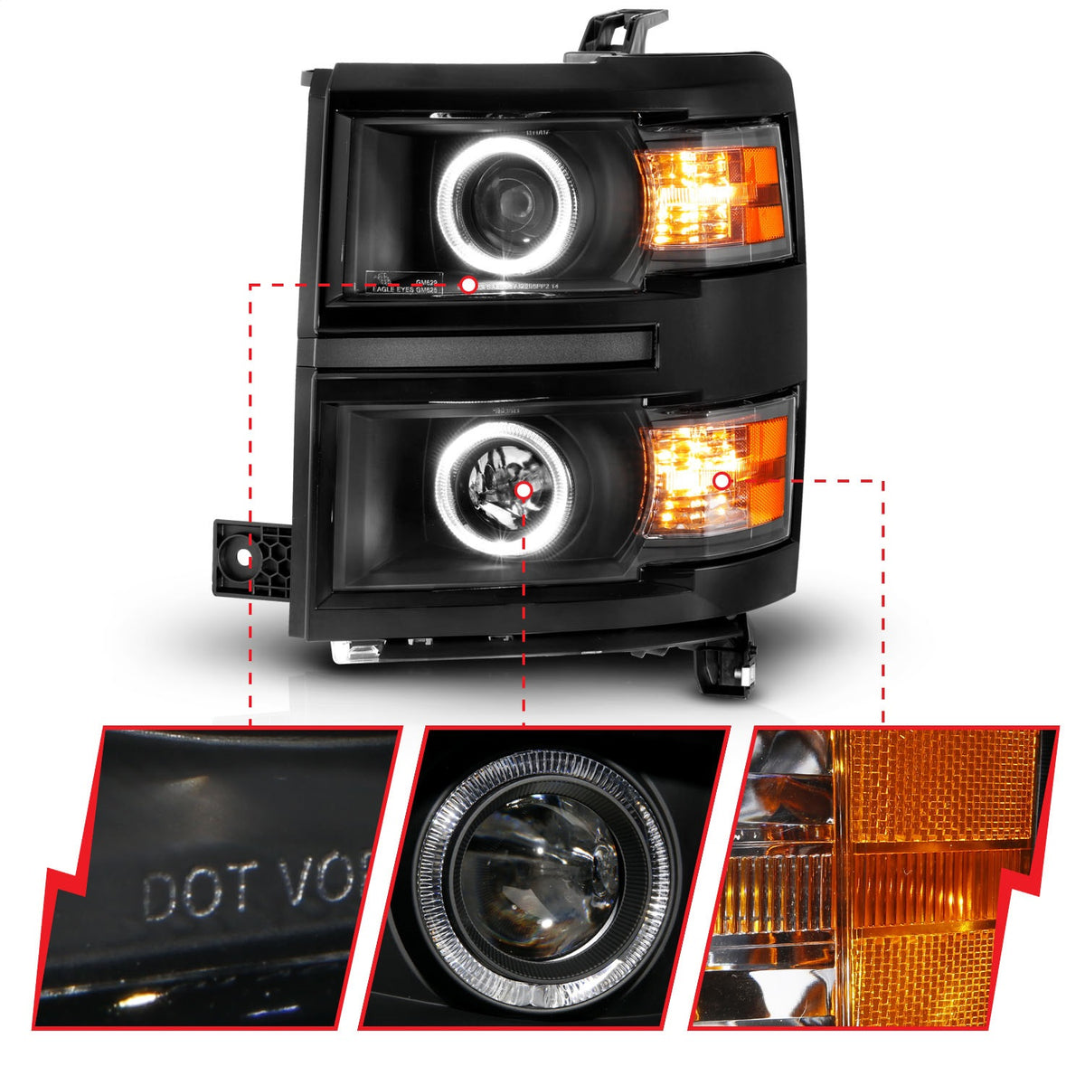 ANZO USA ZUKT_111583 Anzo ZUKT_111583 Projector Headlight Set