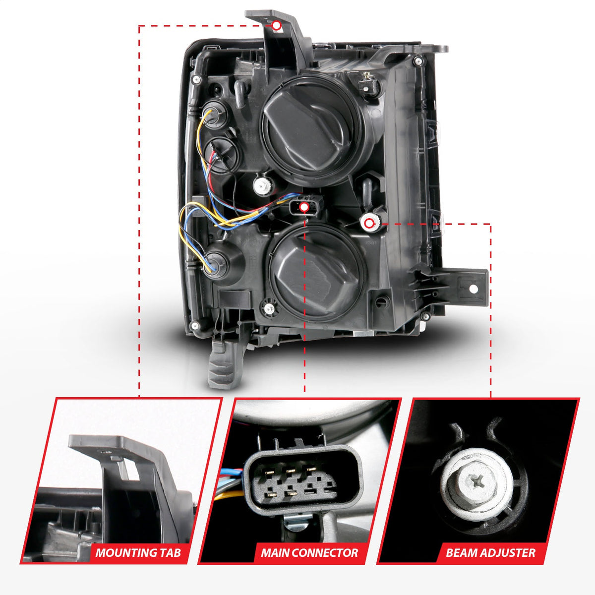ANZO USA ZUKT_111583 Anzo ZUKT_111583 Projector Headlight Set