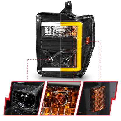 ANZO USA ZUKT_111586 Anzo ZUKT_111586 Lens Black Housing w/ Light Bar