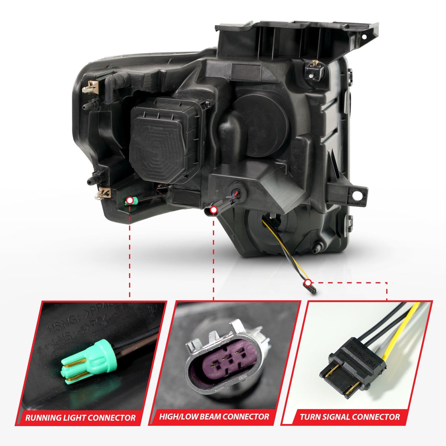 LED Projector Headlight; LED Projector; Chrome Headlights w/ Sequential Signal;