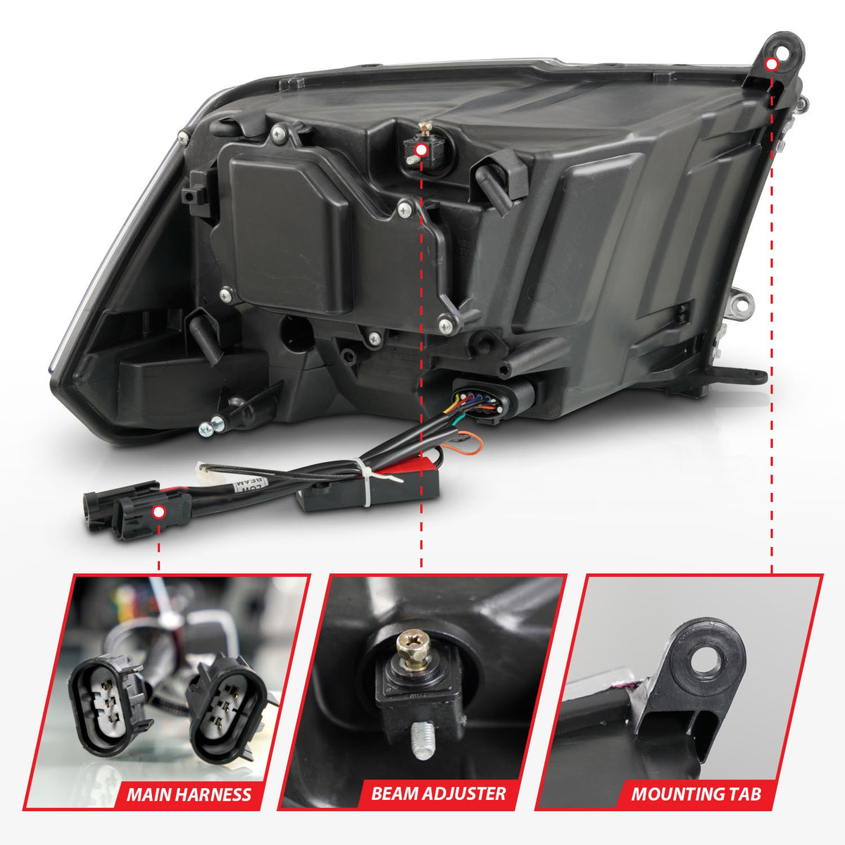 ANZO USA ZUKT_111609 Anzo ZUKT_111609 Projector Headlight Set LED for Ram 1500 for 111609