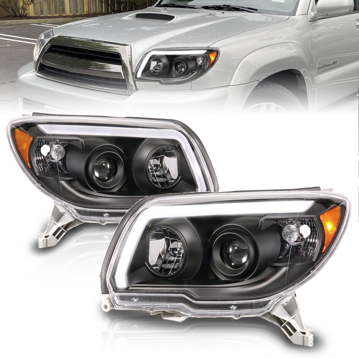 ANZO USA ZUKT_111616 Anzo ZUKT_111616 LED Projector Headlight Black for Fits 4Runner