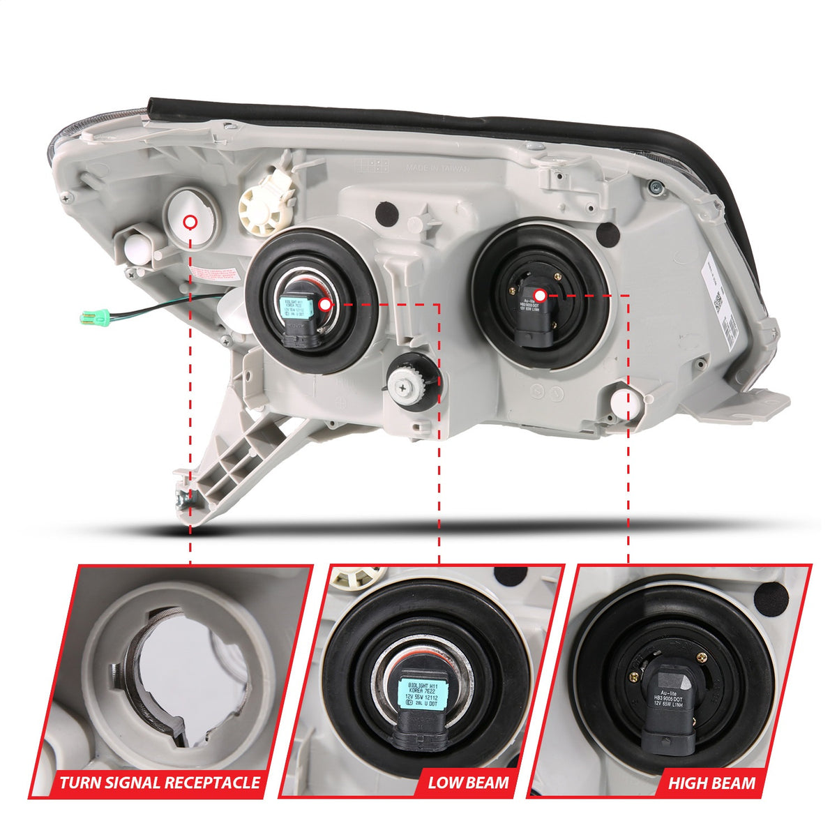 ANZO USA ZUKT_111616 Anzo ZUKT_111616 LED Projector Headlight Black for Fits 4Runner
