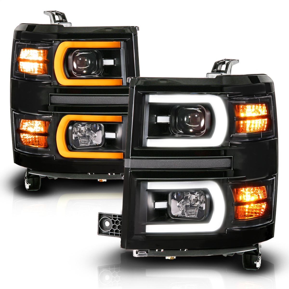 ANZO USA ZUKT_111617 Anzo ZUKT_111617 LED Projector Headlight Black Housing Dual