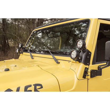 RUGGED RIDGE | 11232.37 | 97-06 Wrangler Dual A-Pillar Led Kit, 3.5-Inch Round Lights Black