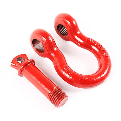 RUGGED RIDGE 11235.13 D-Ring Shackles, 7/8-Inch, Red, Steel, Pair