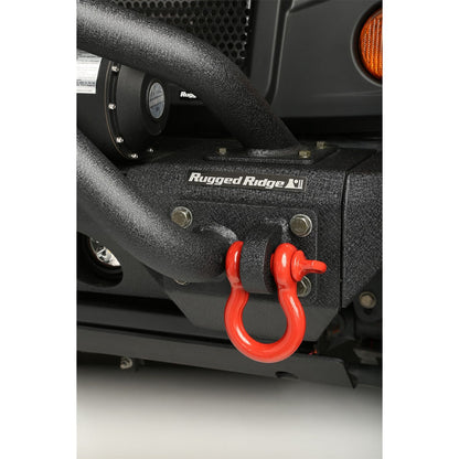 RUGGED RIDGE 11235.13 D-Ring Shackles, 7/8-Inch, Red, Steel, Pair
