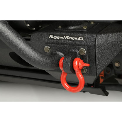 RUGGED RIDGE 11235.13 D-Ring Shackles, 7/8-Inch, Red, Steel, Pair