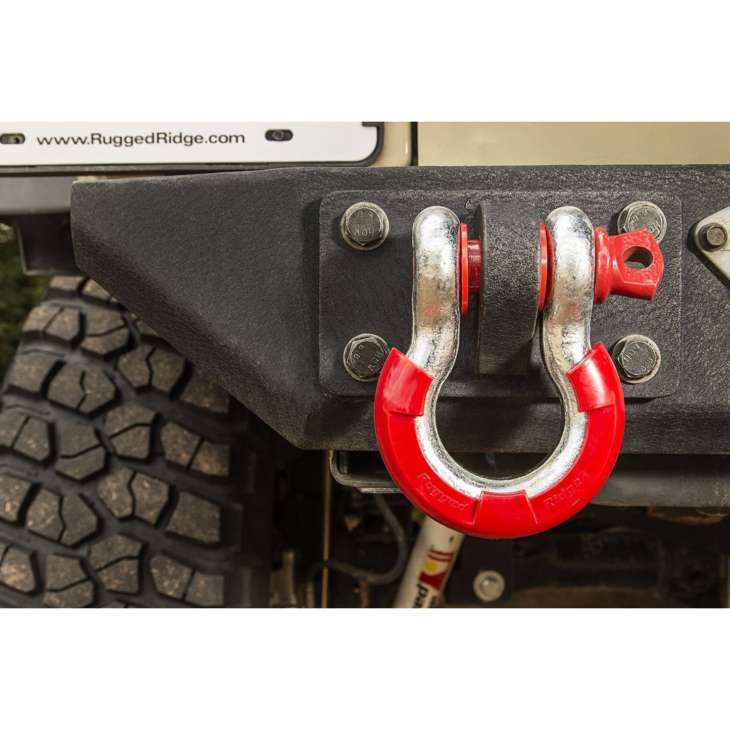 RUGGED RIDGE | 11235.31 | D-Ring Isolator Kit, Red Pair, 3/4-Inch