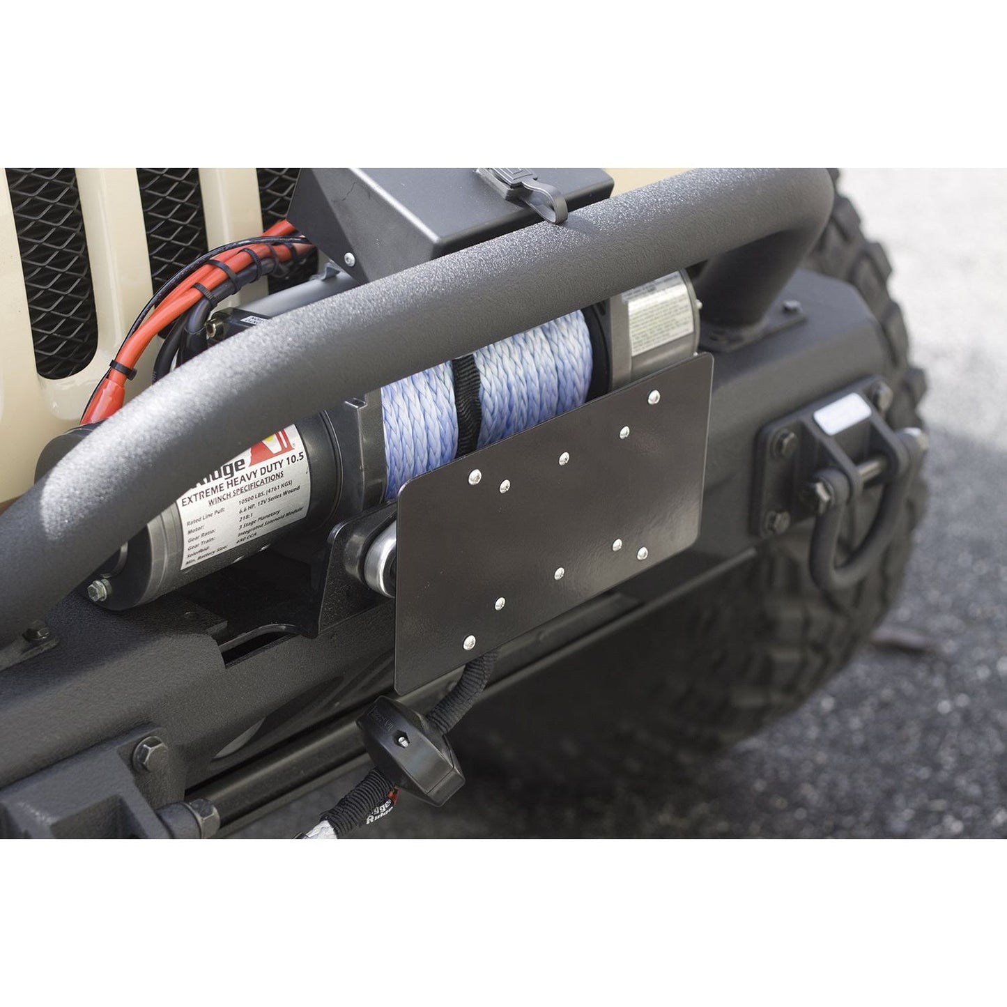 RUGGED RIDGE | 11238.07 | Front Hawse Fairlead License Plate Mounting Bracket(Wont Work On All Hawse Fairl
