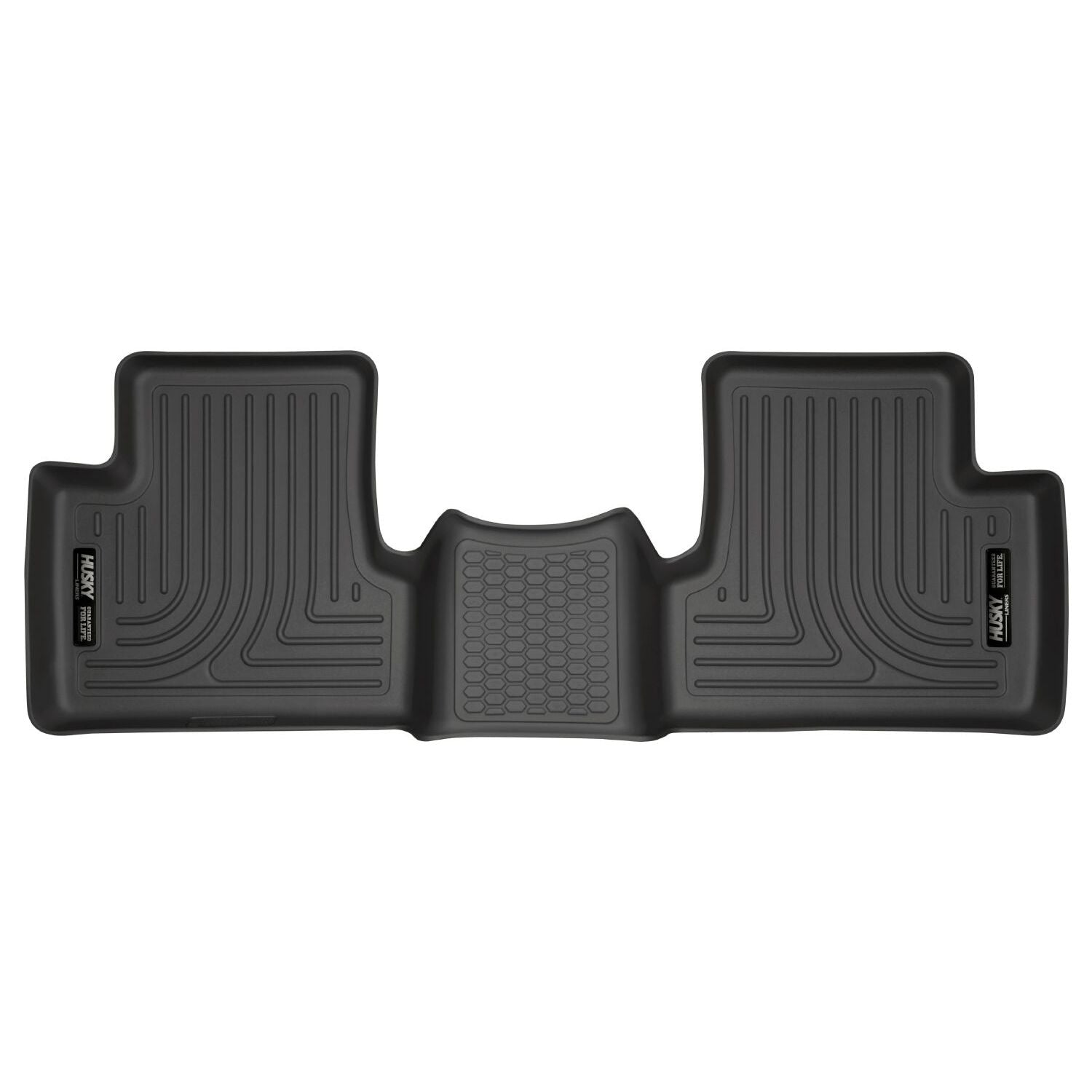 Husky Liners | Weatherbeater 2nd Seat Floor Liner For 2014-2023 Jeep Cherokee Husky Liners | 11271 in black rubber design.