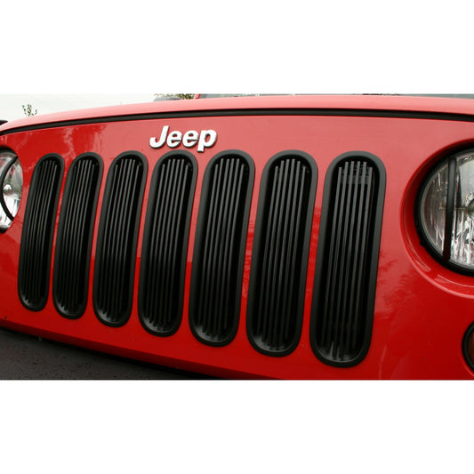 RUGGED RIDGE | 11401.3 | Grille Insert Billet Set Black Aluminum Jk Wrangler 07-16