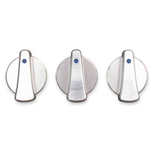 RUGGED RIDGE | 11420.03 | Climate Control Knob Set 3 Piece Billet Aluminum Tj 97-06 Blue Indicators