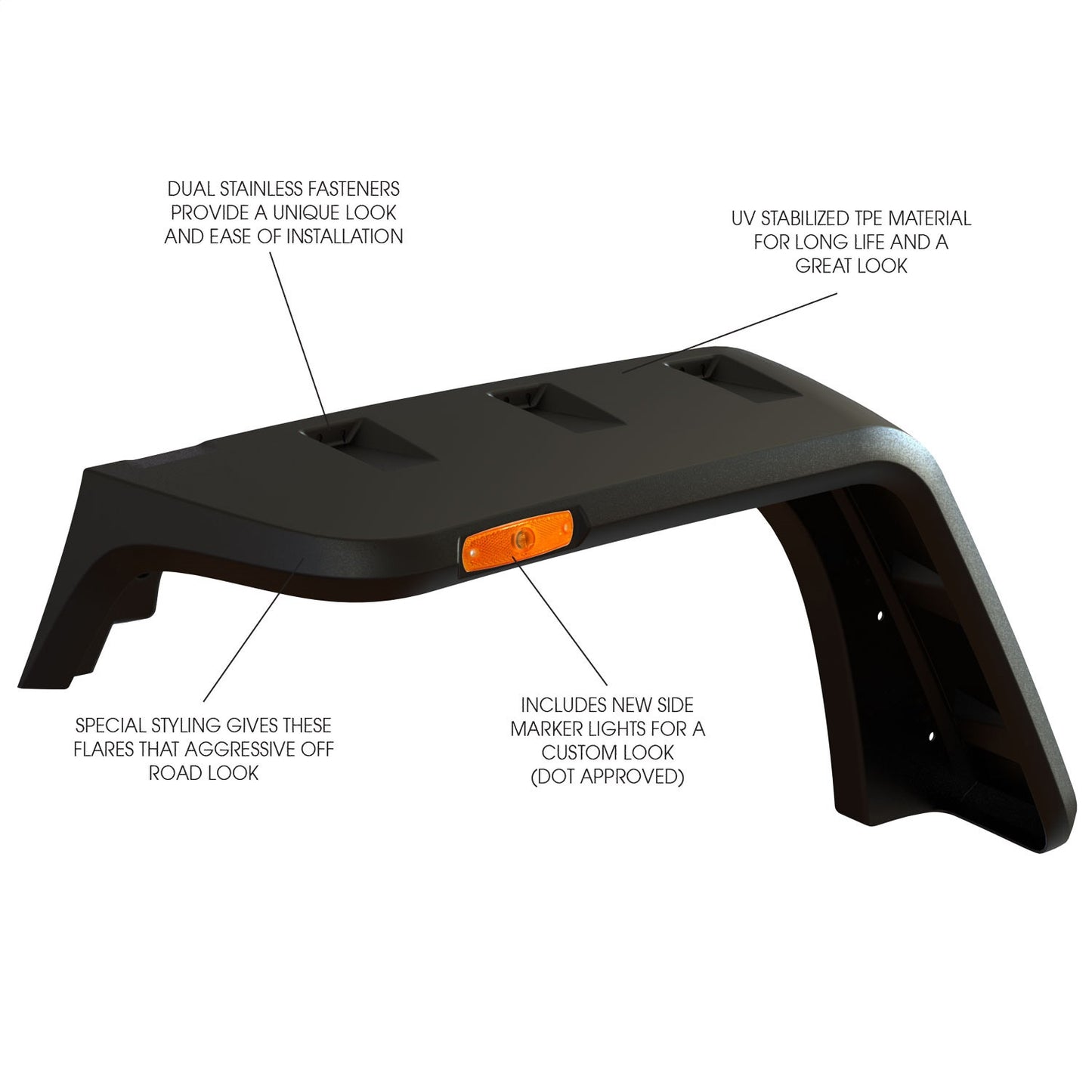 RUGGED RIDGE | 11640.09 | Hurricane Fender Flare Kit, Eu, Textured, 07-15 Jk