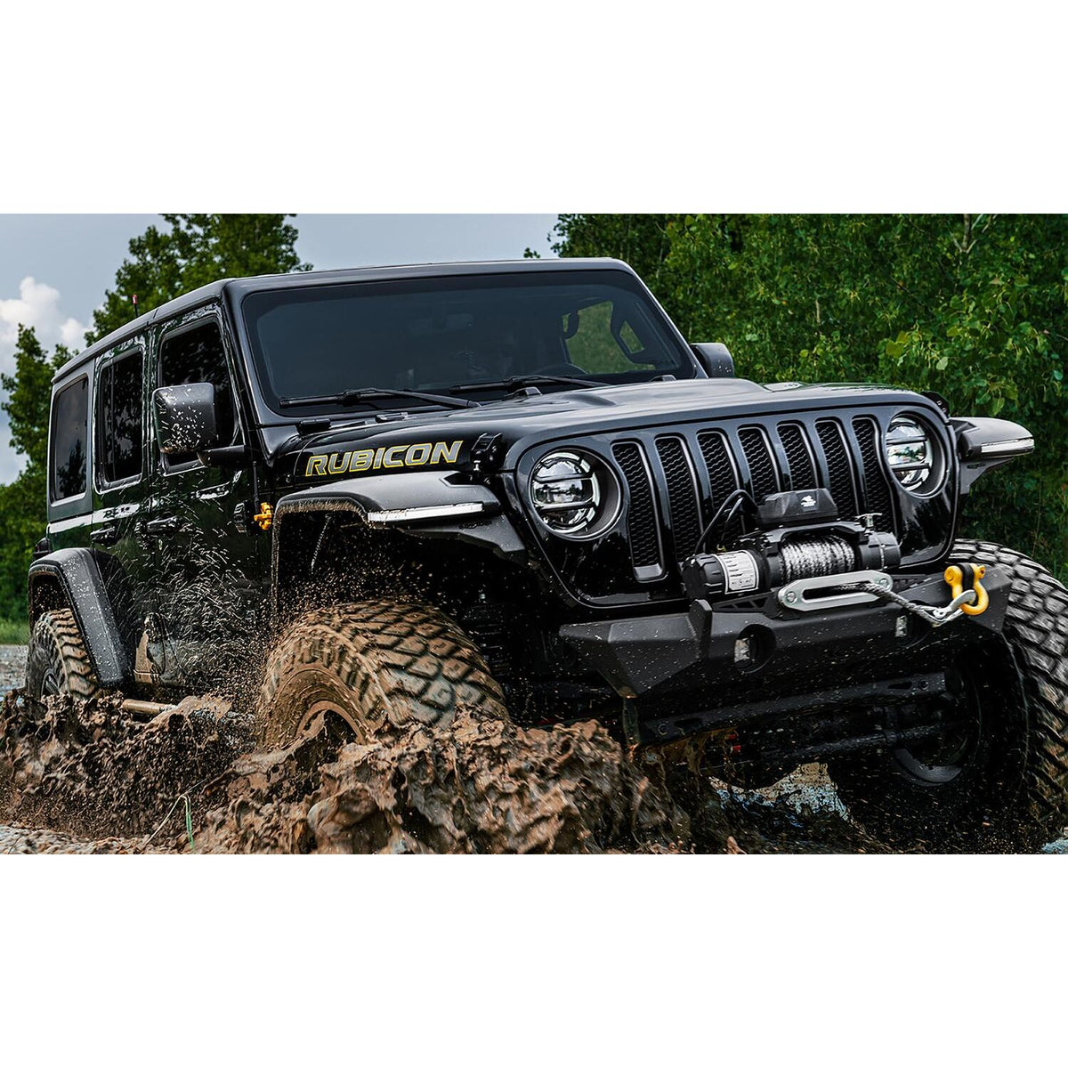 BUSHWACKER | Flat-Style 4-Piece Fender Flare Set | 2018-24 Jeep Wrangler JL 2-Door  2018-22 Jeep Wrangler JL 4-Door | 11950-07